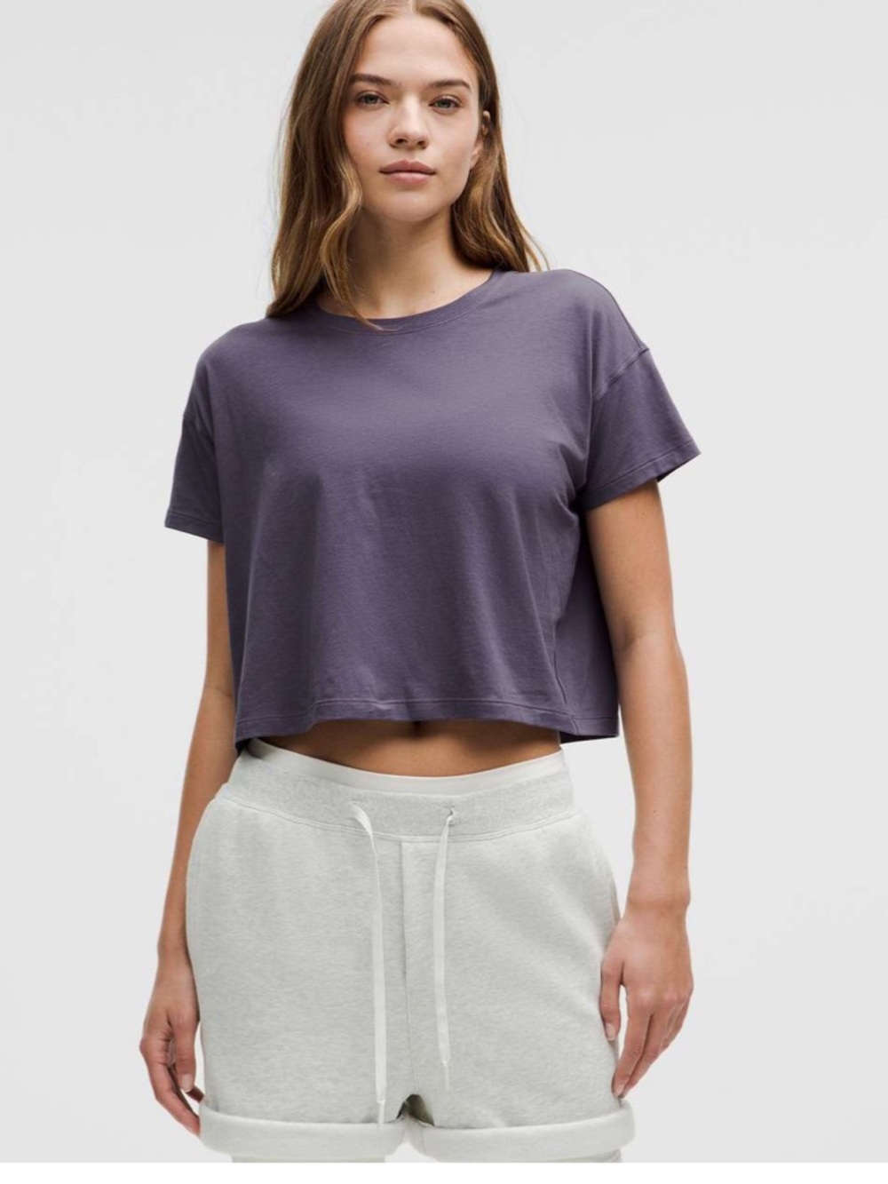 Lululemon Cates T-Shirt Cropped Nightfall Purple